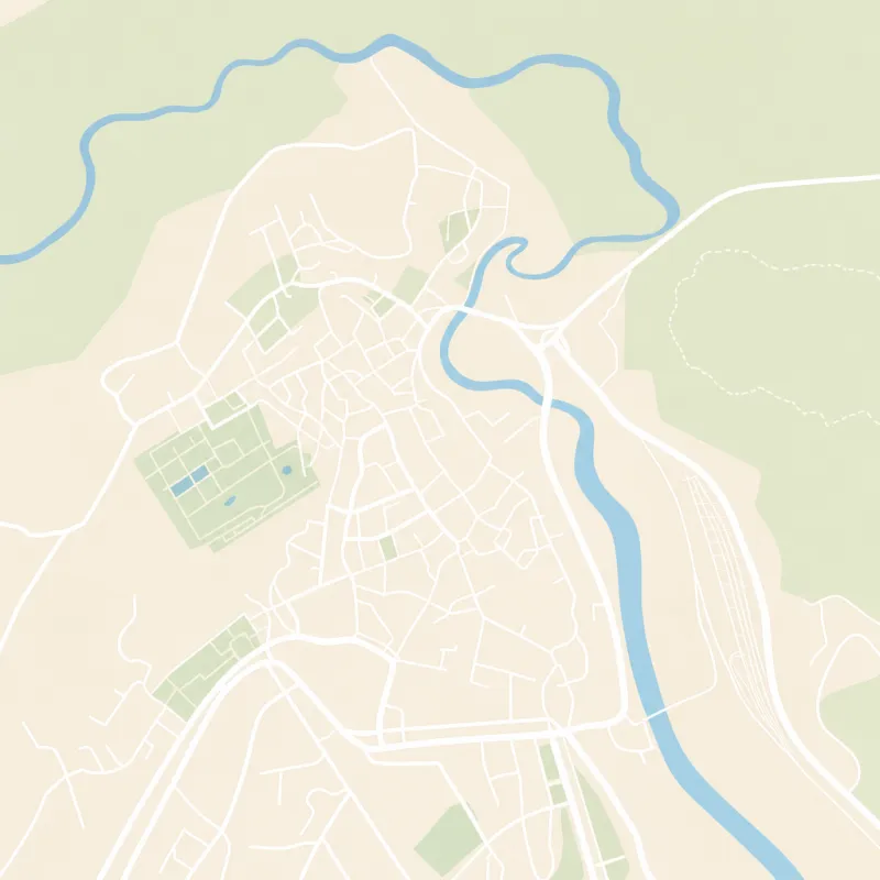 Mappa illustrata di Tivoli con la posizione di Colse10 e dei luoghi di interesse